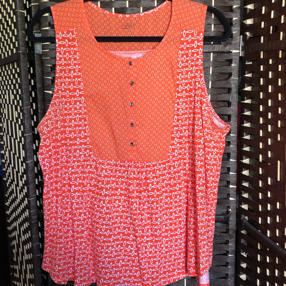 Ann Taylor Loft Orange Blouse - Sleeveless